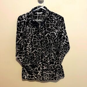 Alia leopard zip up velour fall jacket